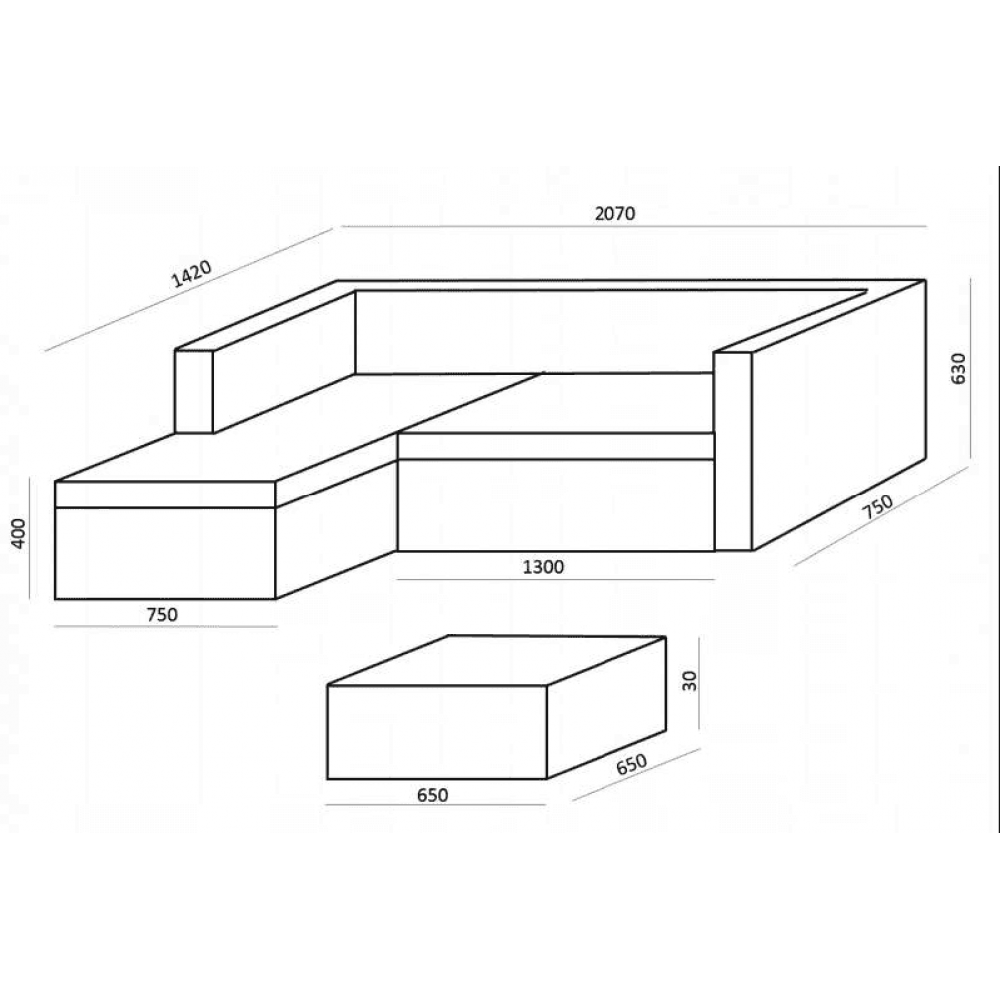 Садовая мебель Chomik GARDEN LINE ATRANI коричневый + кремовые подушки