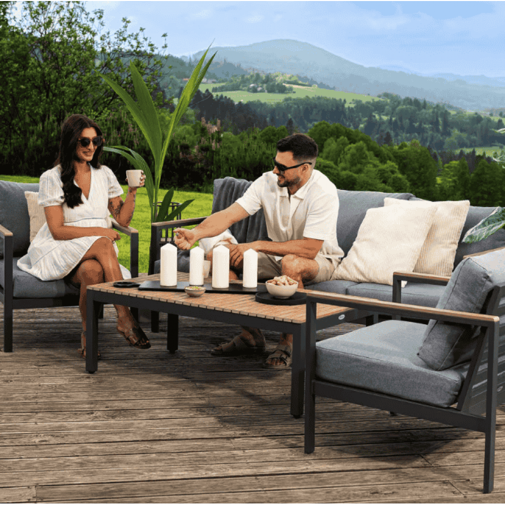 Комплект садових меблів Di Volio Tivoli графітовий/сірий