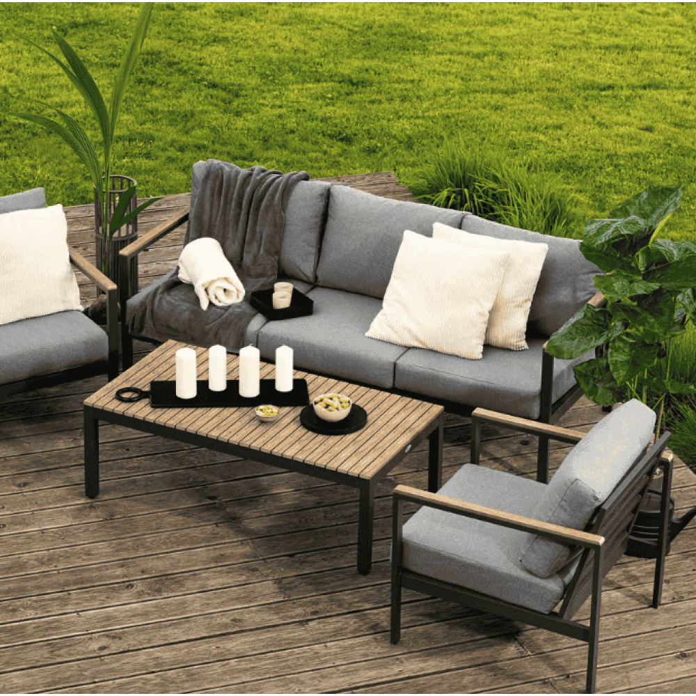 Комплект садових меблів Di Volio Tivoli графітовий/сірий