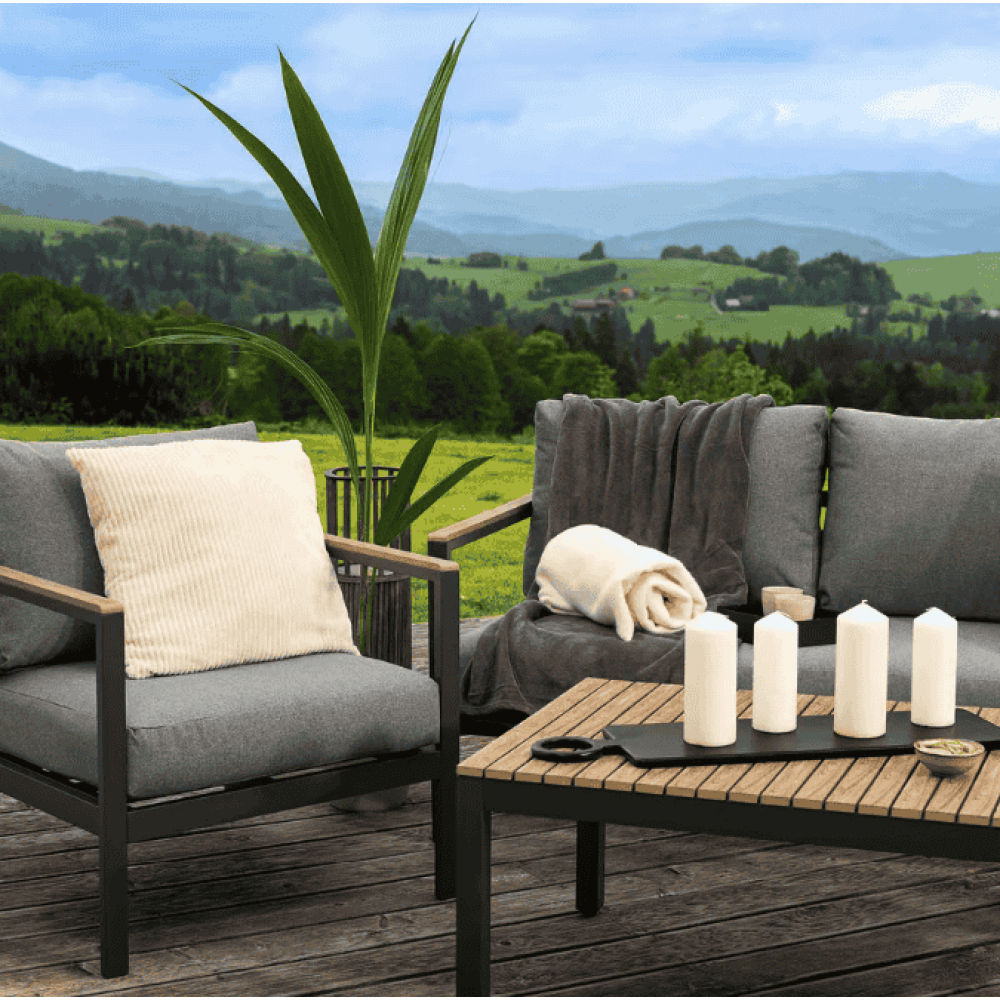 Комплект садових меблів Di Volio Tivoli графітовий/сірий