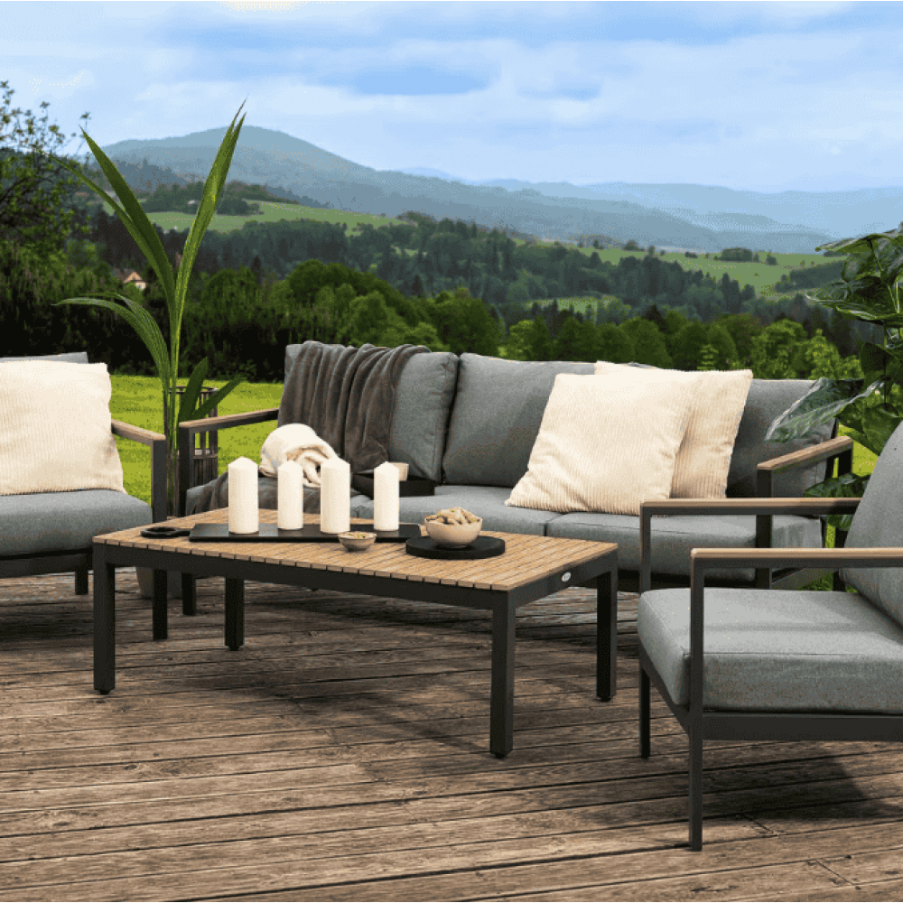 Комплект садових меблів Di Volio Tivoli графітовий/сірий