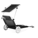 Шезлонг лежак Outtec Sun с козырьком черный