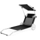 Шезлонг лежак Outtec Sun с козырьком черный
