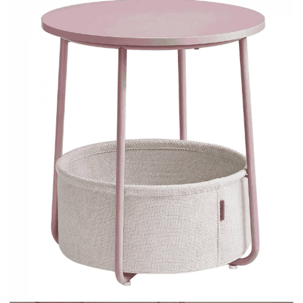 Журнальный столик Leobert Sharp с корзиной розовый