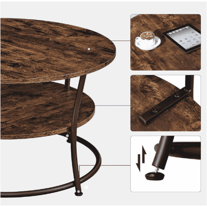 Журнальний столик Leobert Vasagle 80 x 80 x 45 см в стилі Loft