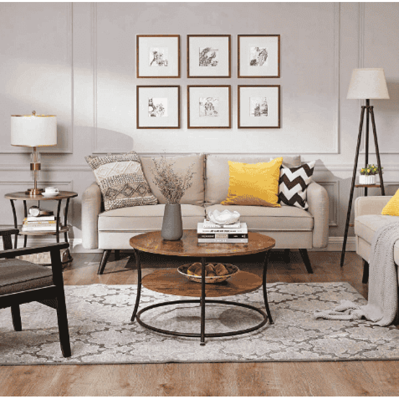 Журнальний столик Leobert Vasagle 80 x 80 x 45 см в стилі Loft