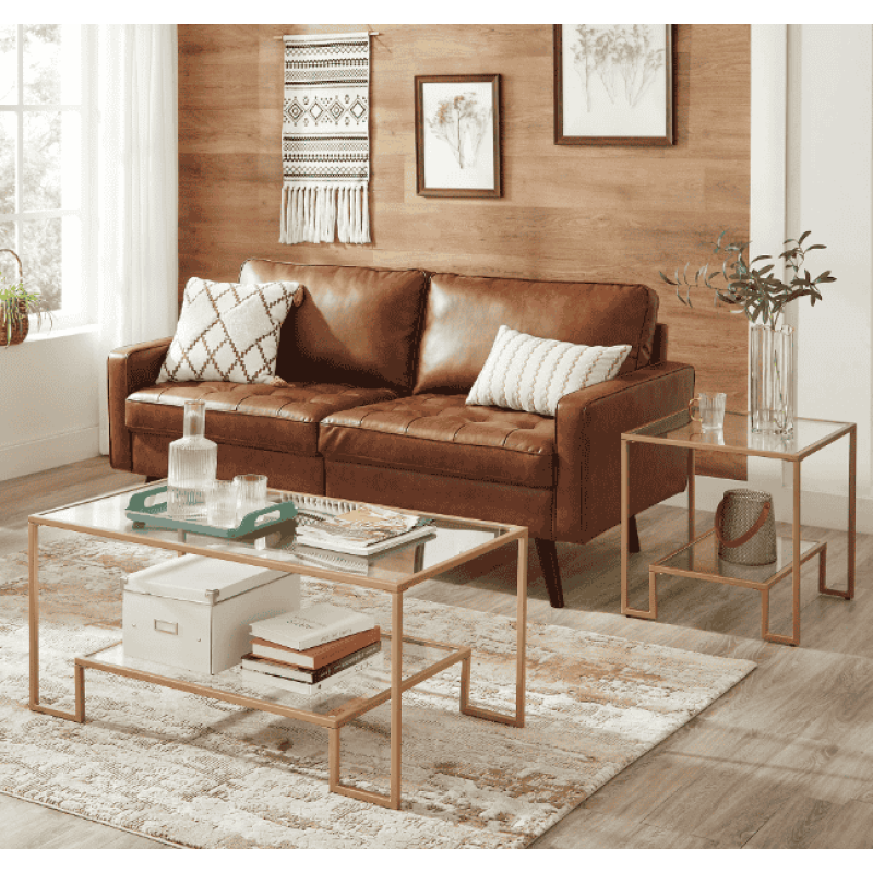 Журнальний столик Leobert Santorini в стилі Loft золотистий