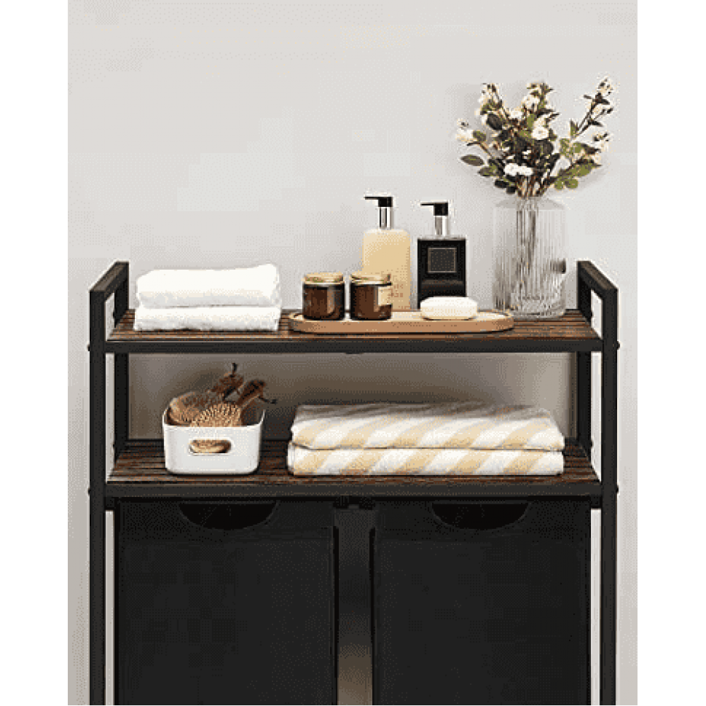 Кошик для білизни Leobert Costway 92 л з 2 полицями в стилі Loft