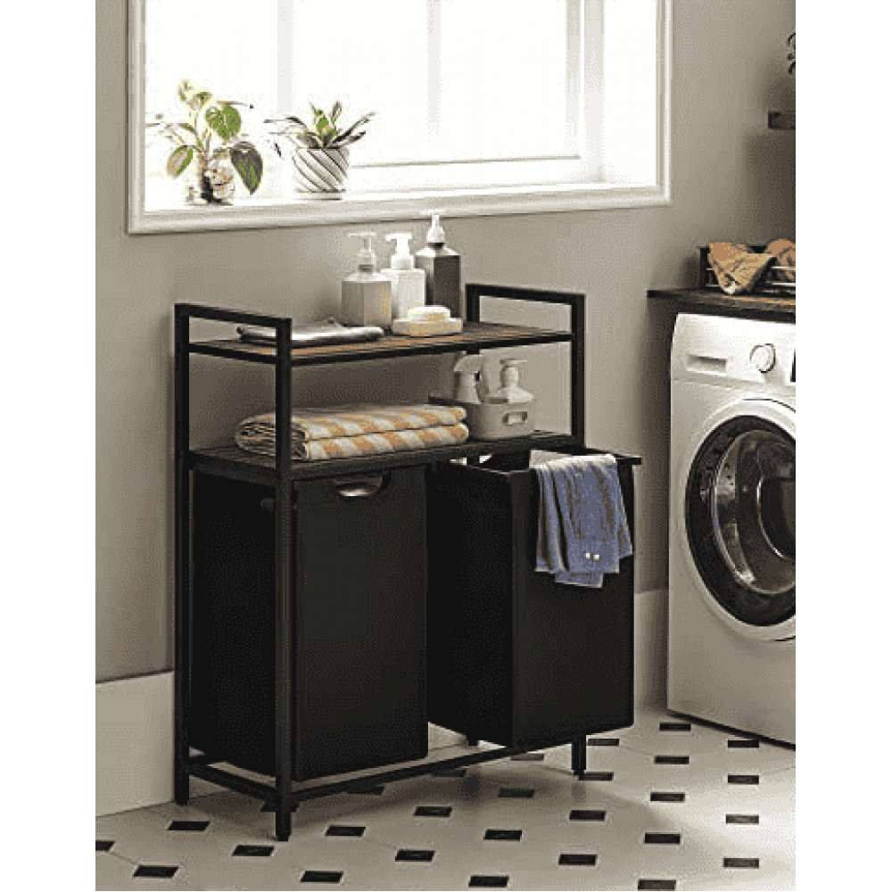 Кошик для білизни Leobert Costway 92 л з 2 полицями в стилі Loft