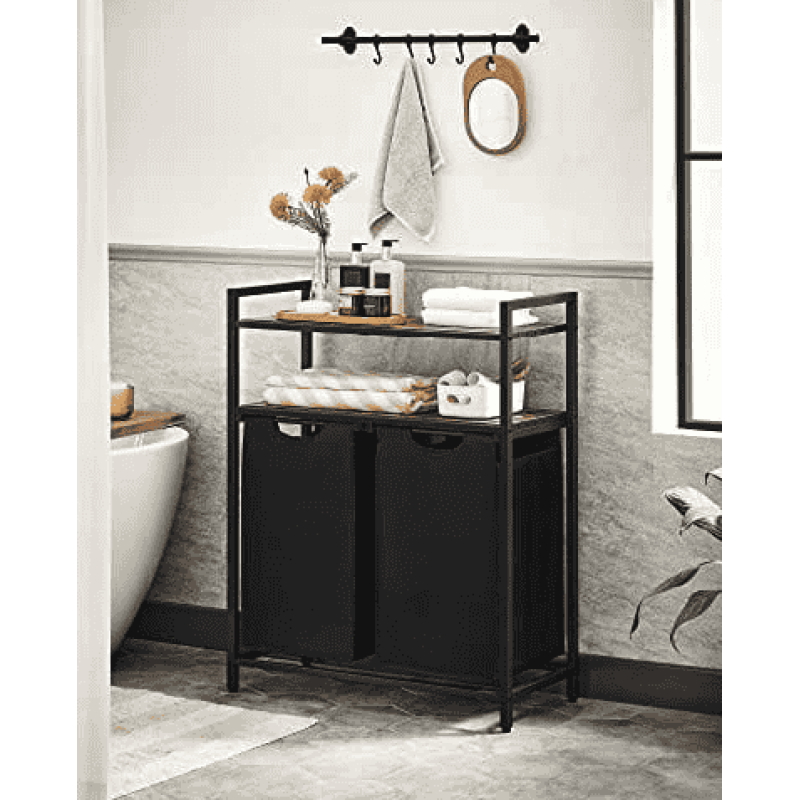 Корзина для белья Leobert Costway 92 л с 2 полками в стиле Loft