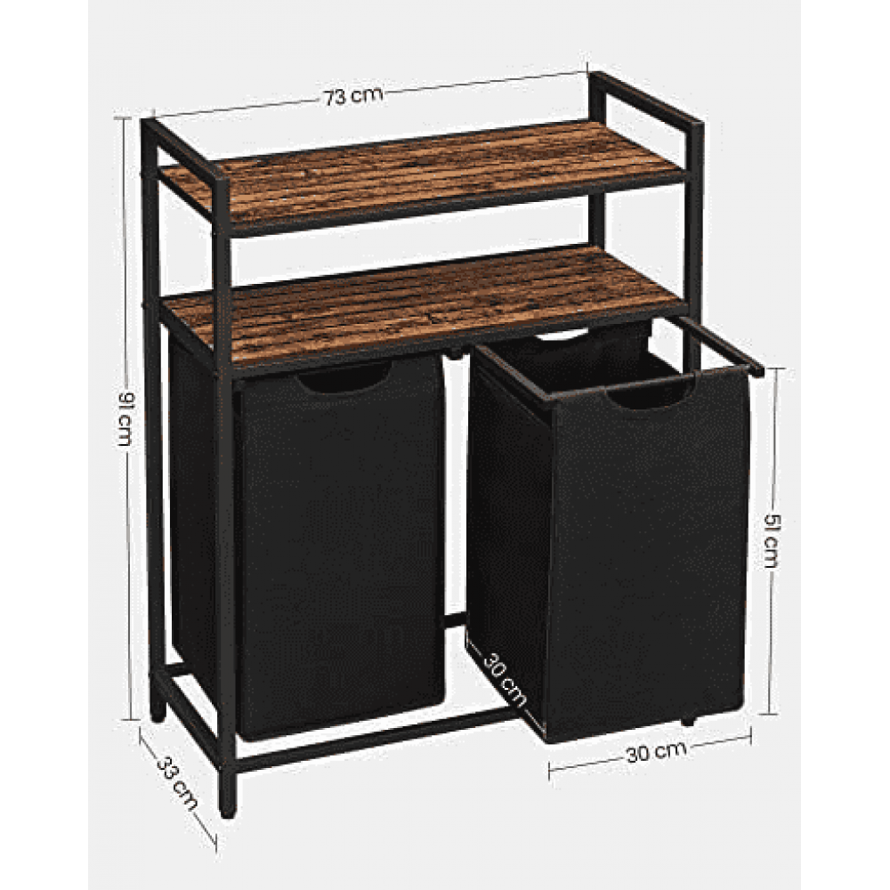 Кошик для білизни Leobert Costway 92 л з 2 полицями в стилі Loft