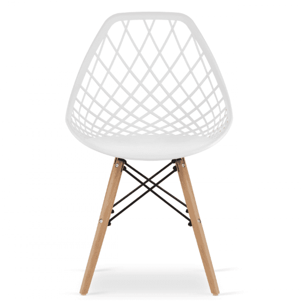 Стул Leobert Sakai с деревянными ножками ажурная спинка белый