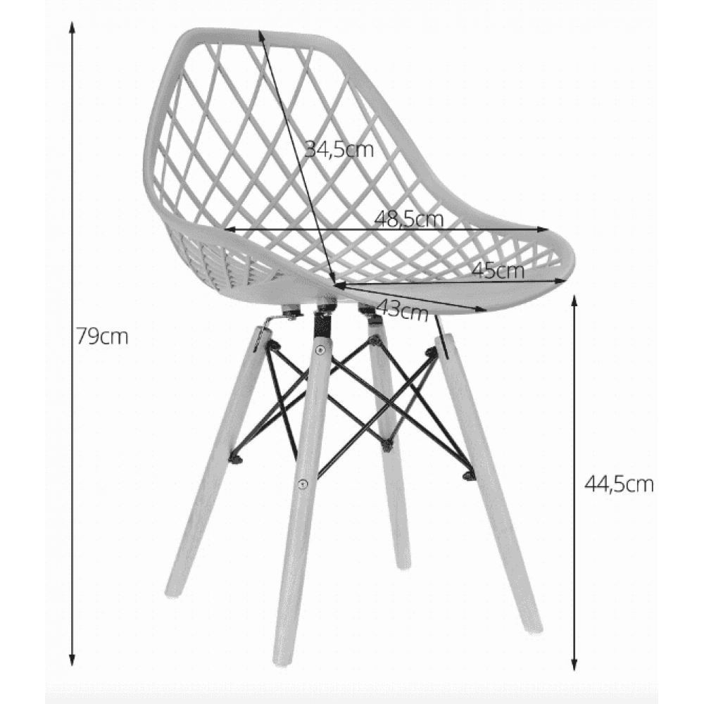Стул Leobert Sakai с деревянными ножками ажурная спинка белый