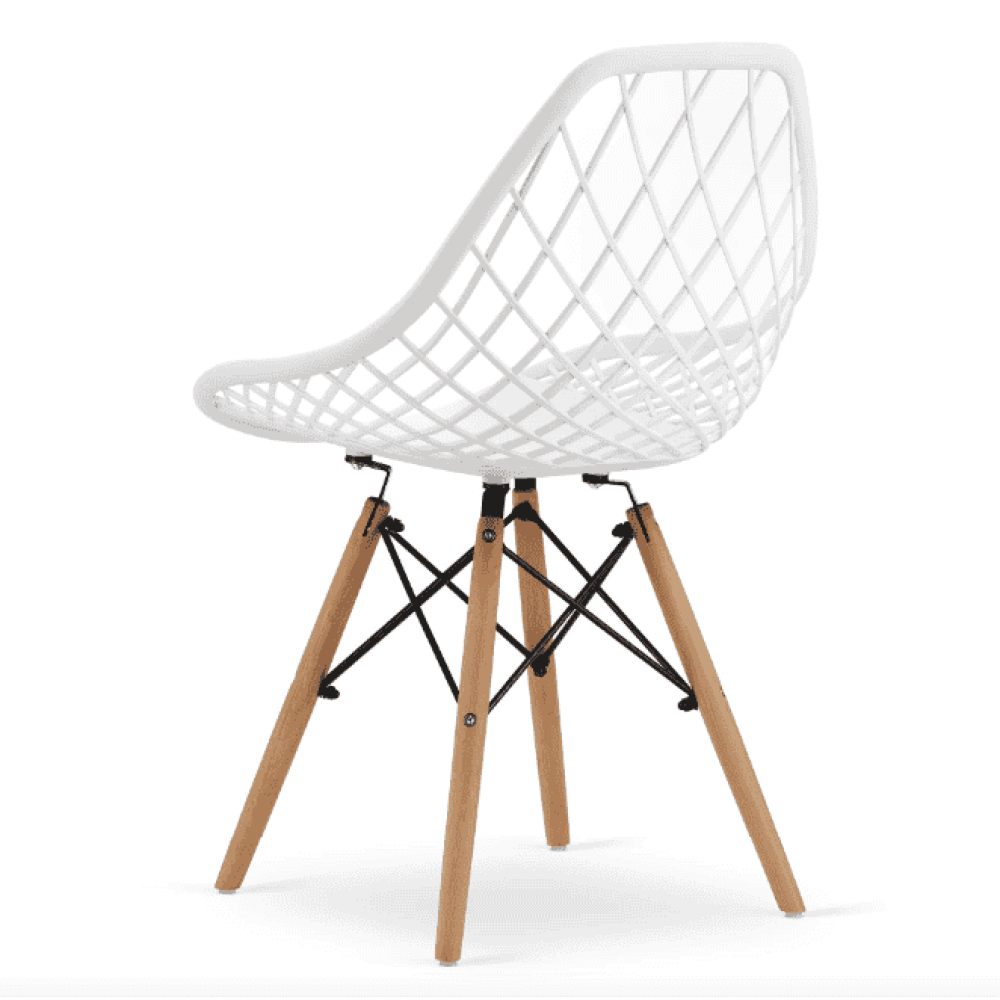 Стул Leobert Sakai с деревянными ножками ажурная спинка белый