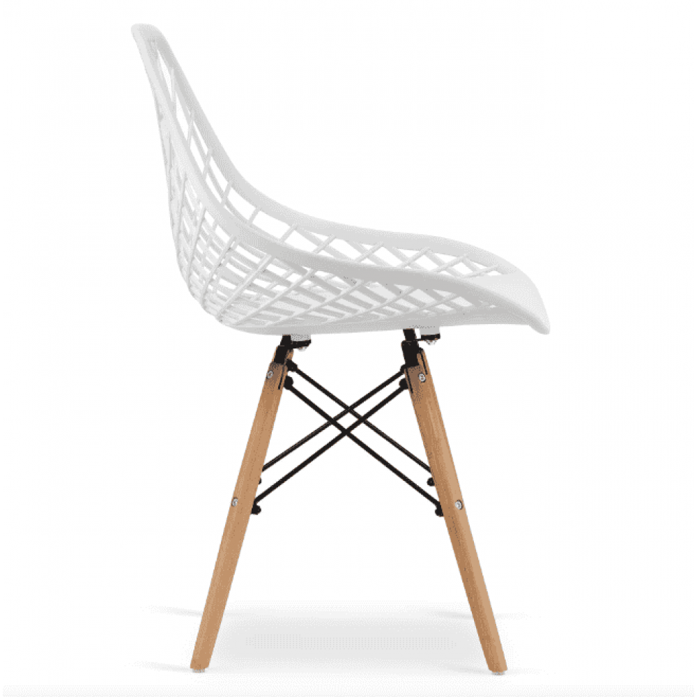 Стул Leobert Sakai с деревянными ножками ажурная спинка белый