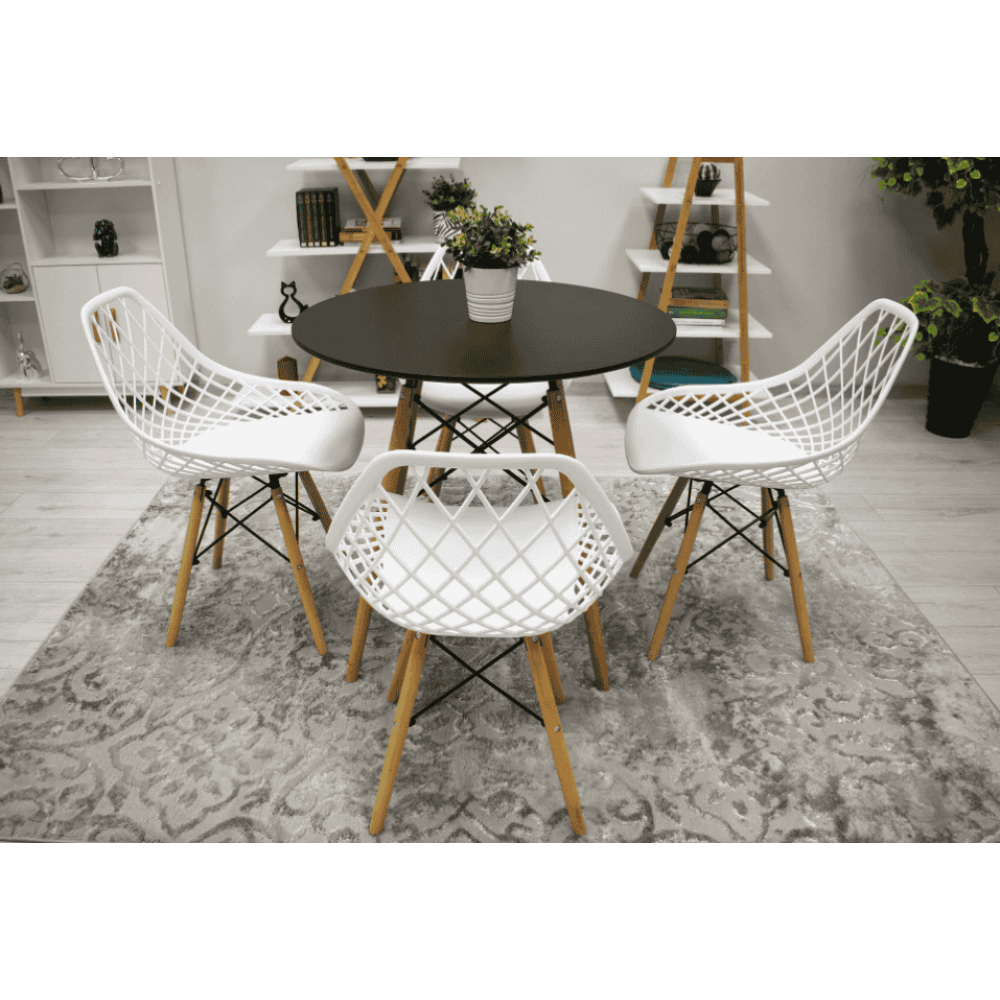 Стул Leobert Sakai с деревянными ножками ажурная спинка белый