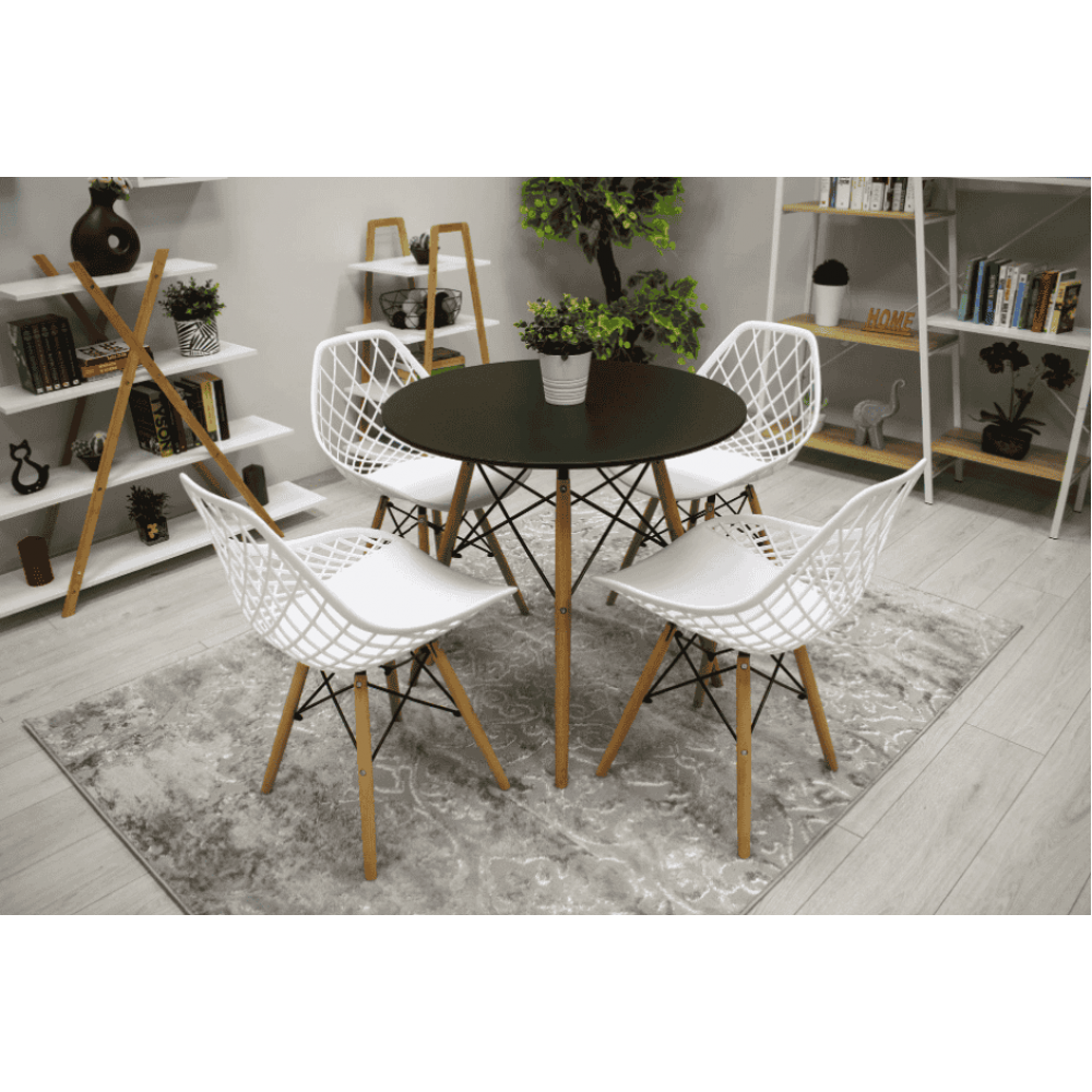 Стул Leobert Sakai с деревянными ножками ажурная спинка белый