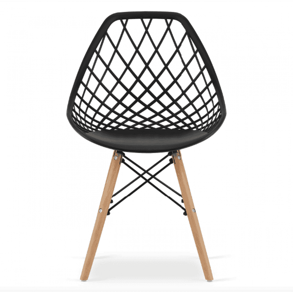 Стул Leobert Sakai с деревянными ножками ажурная спинка черный