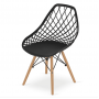 Стул Leobert Sakai с деревянными ножками ажурная спинка черный