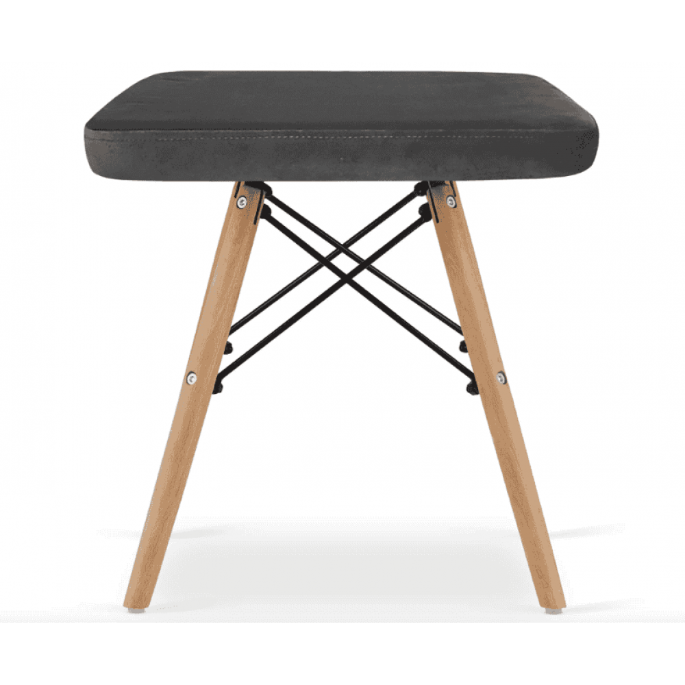 Табурет Leobert Werk квадратный с деревянными ножками серый темный