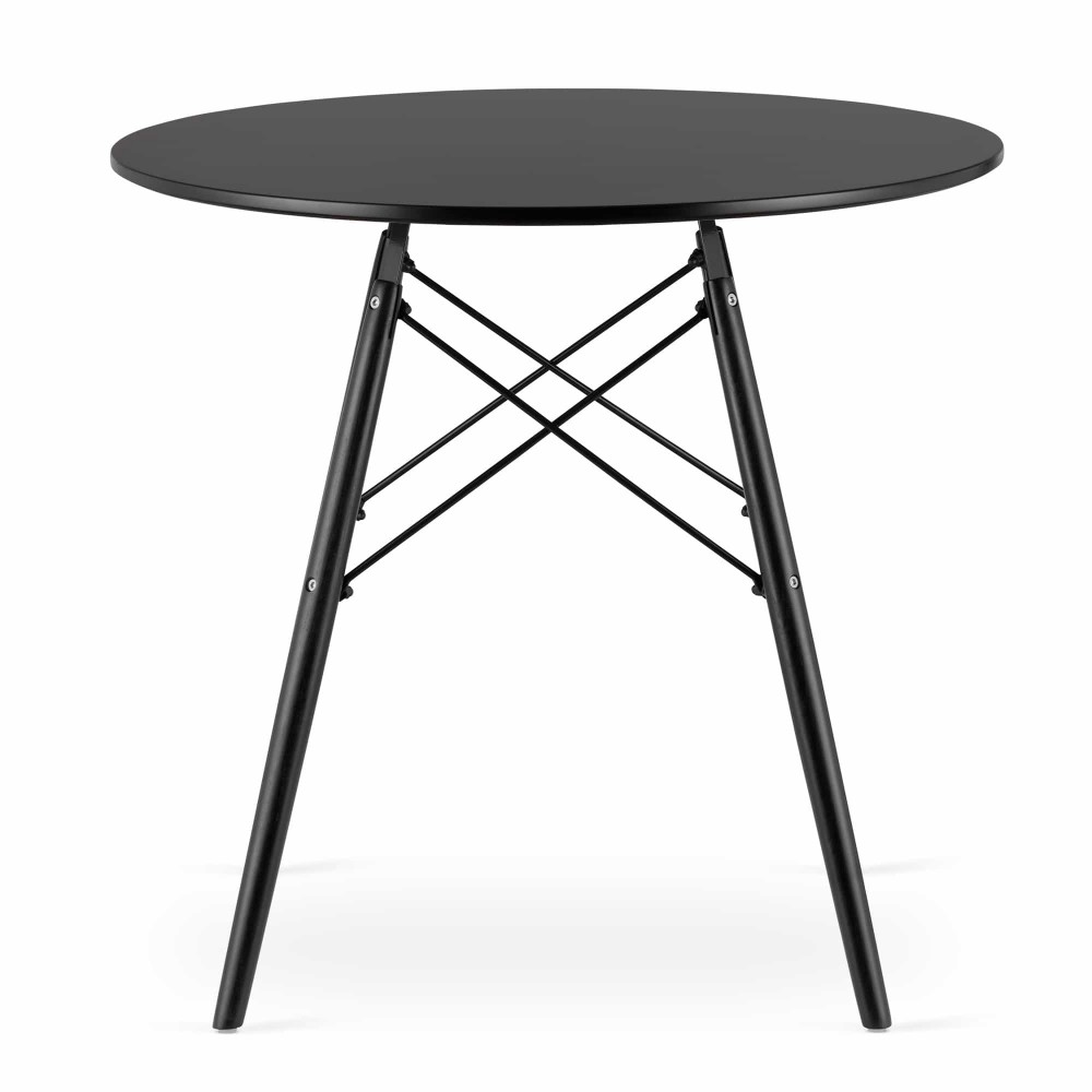 Стіл круглий Leobert Todi 80 см чорний/чорні ніжки