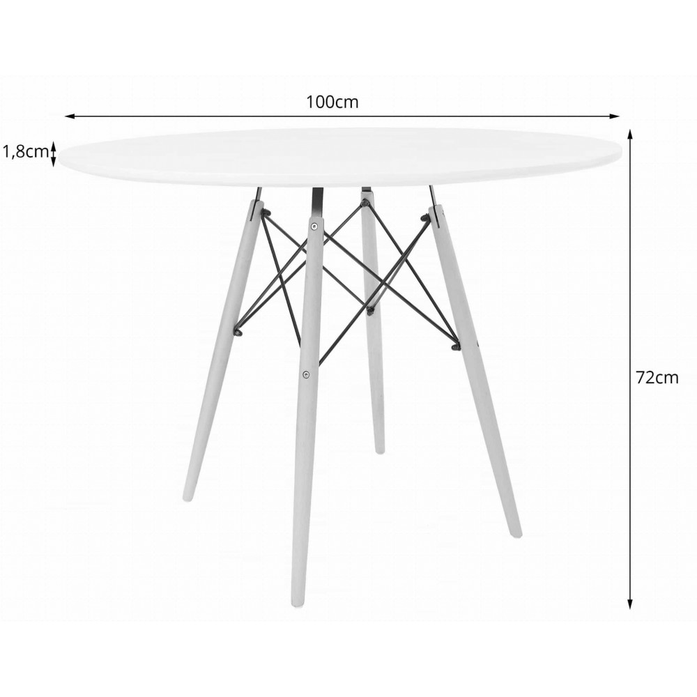 Стіл круглий Leobert Todi 100 см білий