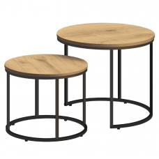 Комплект журнальных столиков Leobert Oreo круглый натуральный Комплект журнальных столиков Leobert Oreo круглый натуральный