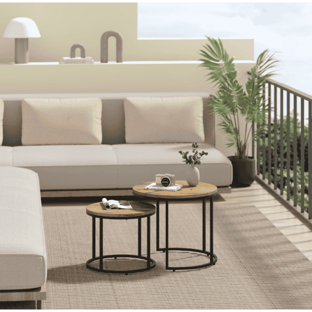 Комплект журнальних столиків Leobert Oreo круглі натуральний