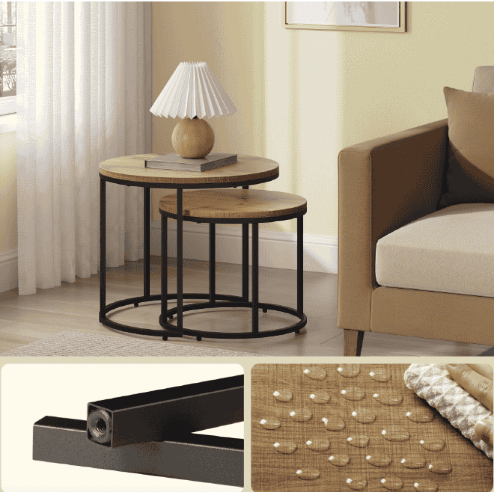 Комплект журнальних столиків Leobert Oreo круглі натуральний