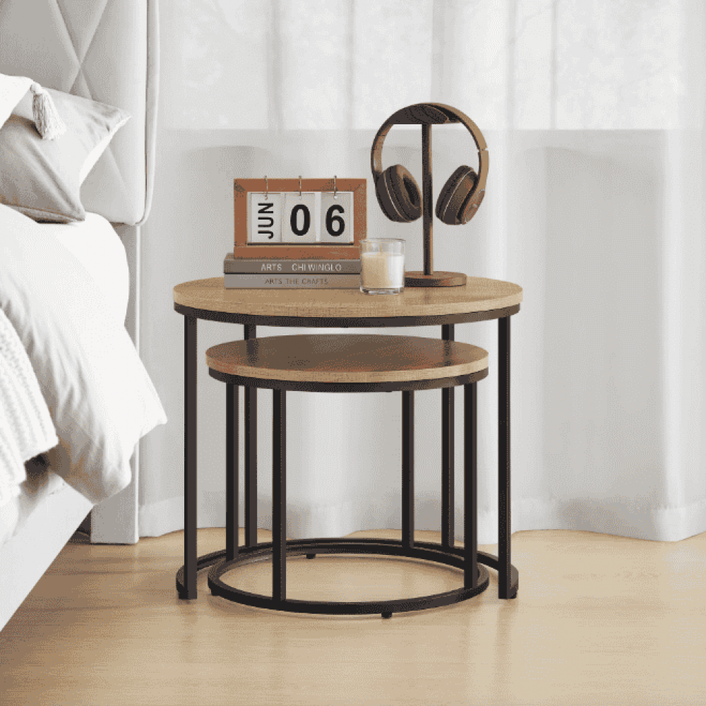 Комплект журнальних столиків Leobert Oreo круглі натуральний