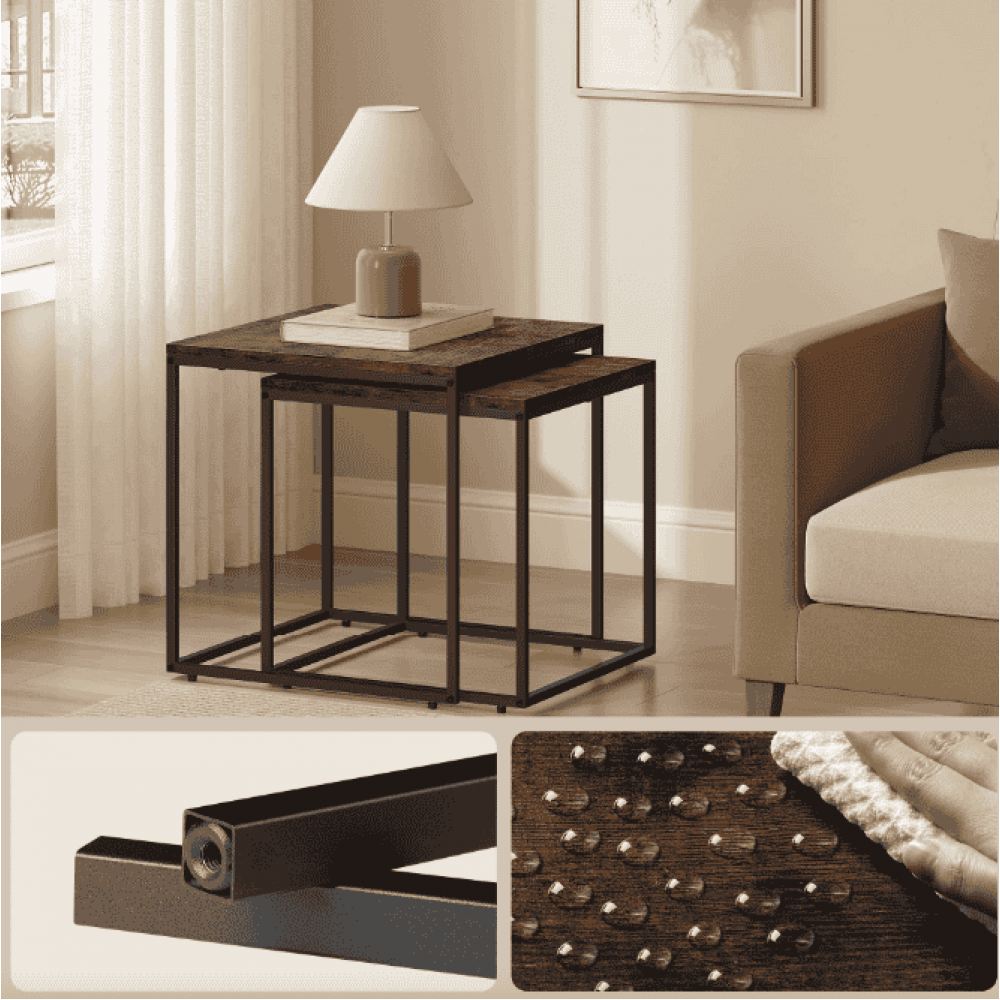 Комплект журнальних столиків Leobert Nika квадратні коричневі