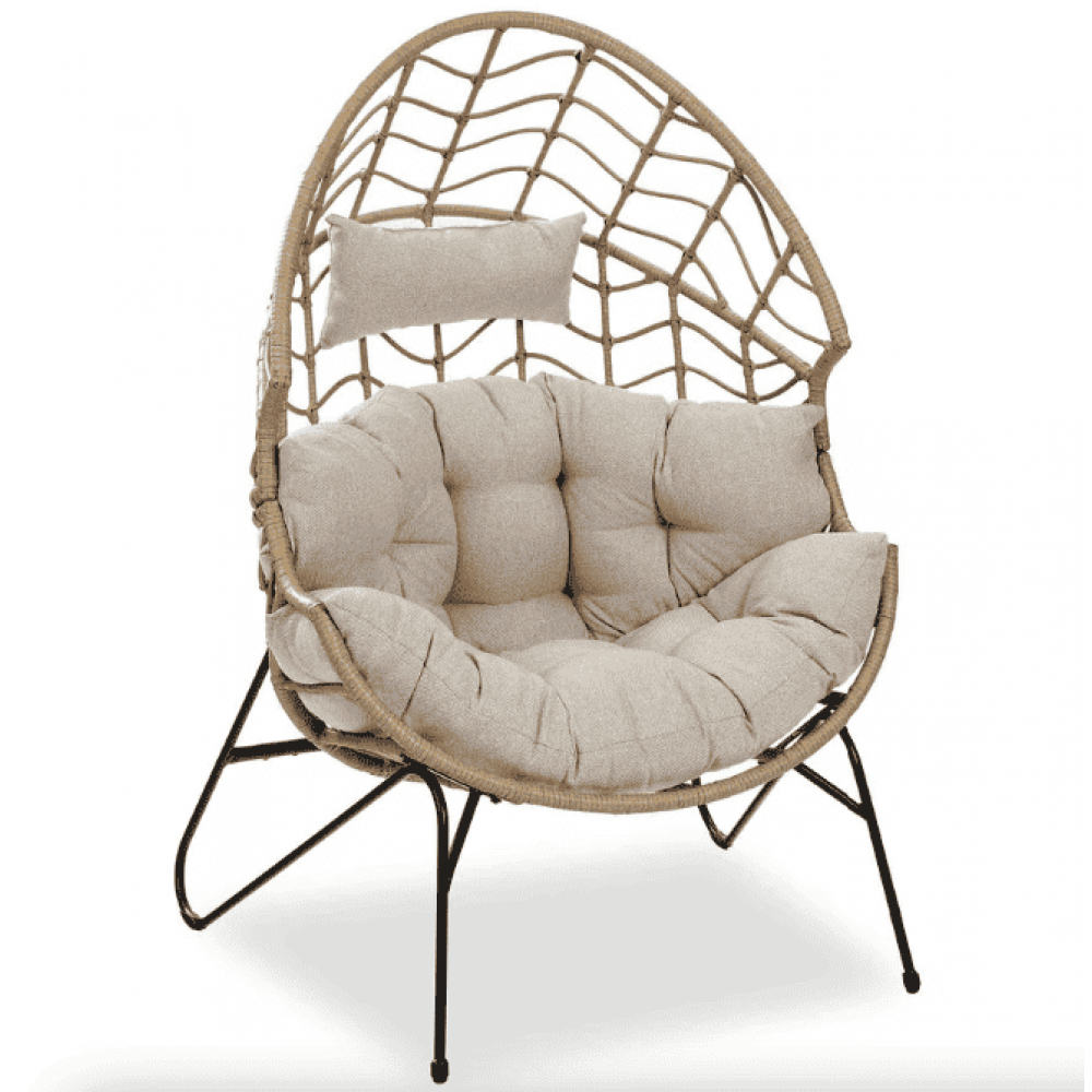 Крісло-кокон ротангове Di Volio Alcamo для відпочинку бежеве