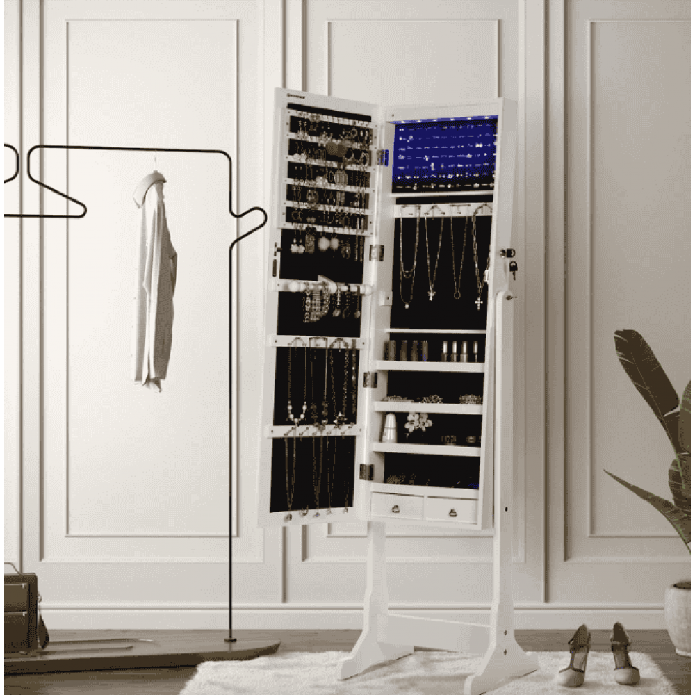 Підлогове дзеркало-шафа Leobert Insignia з підсвіткою білий