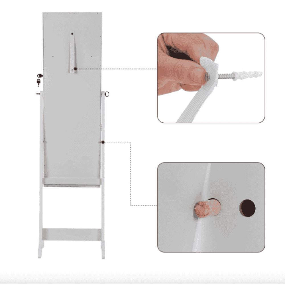 Підлогове дзеркало-шафа Leobert Insignia з підсвіткою білий