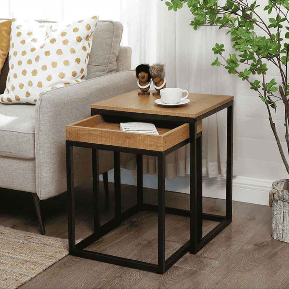 Комплект з 2 журнальних столиків Leobert Ascet у стилі Loft