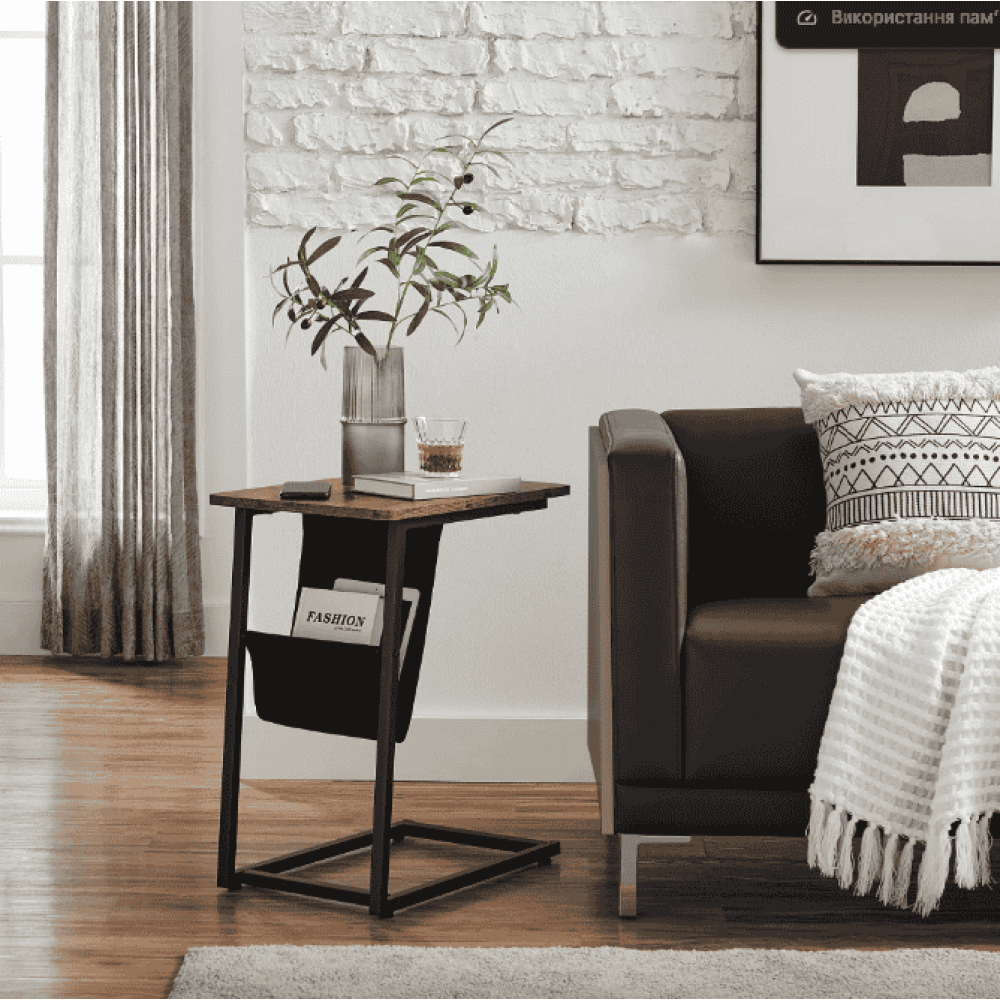 Журнальный столик Leobert Nastriy приставной с карманом в стиле Loft