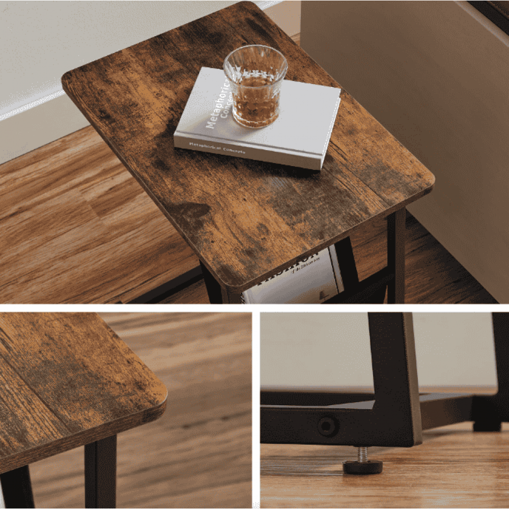 Журнальный столик Leobert Nastriy приставной с карманом в стиле Loft