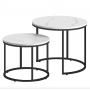 Комплект журнальных столиков Leobert Oreo круглый мраморный