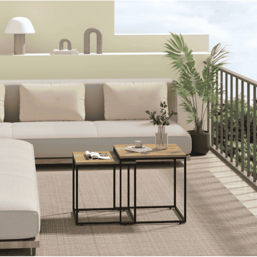 Комплект журнальных столиков Leobert Nika квадратный натуральный