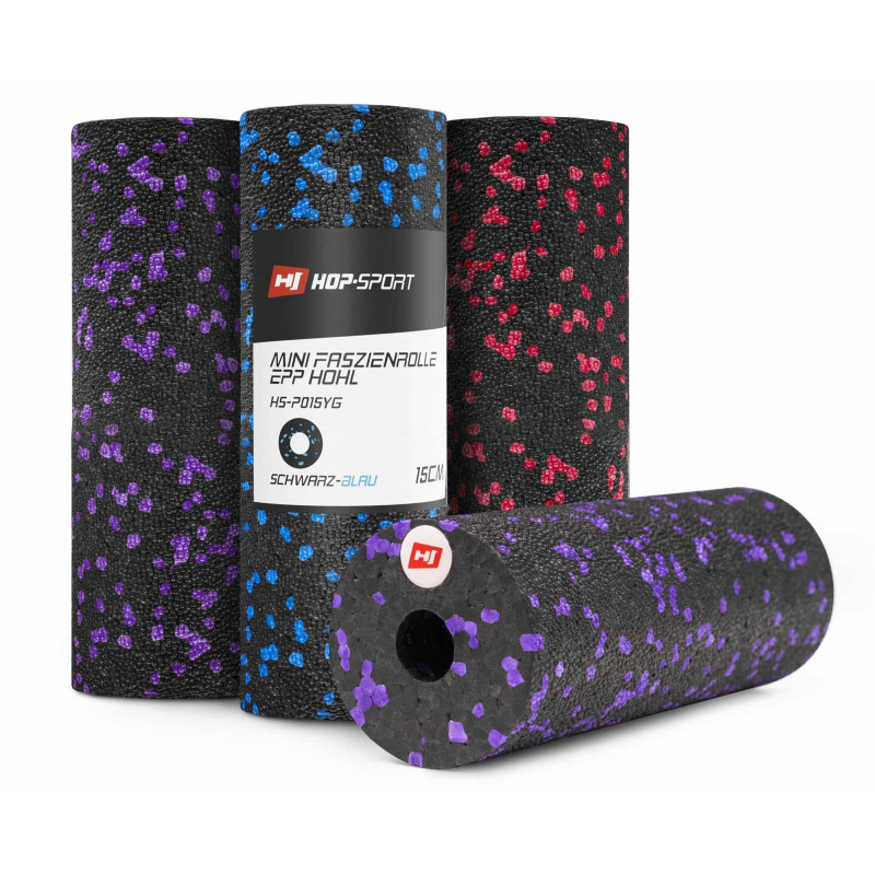 Мини массажный ролик (валик, роллер) Hop-Sport EPP 15см HS-P015YG черно-синий