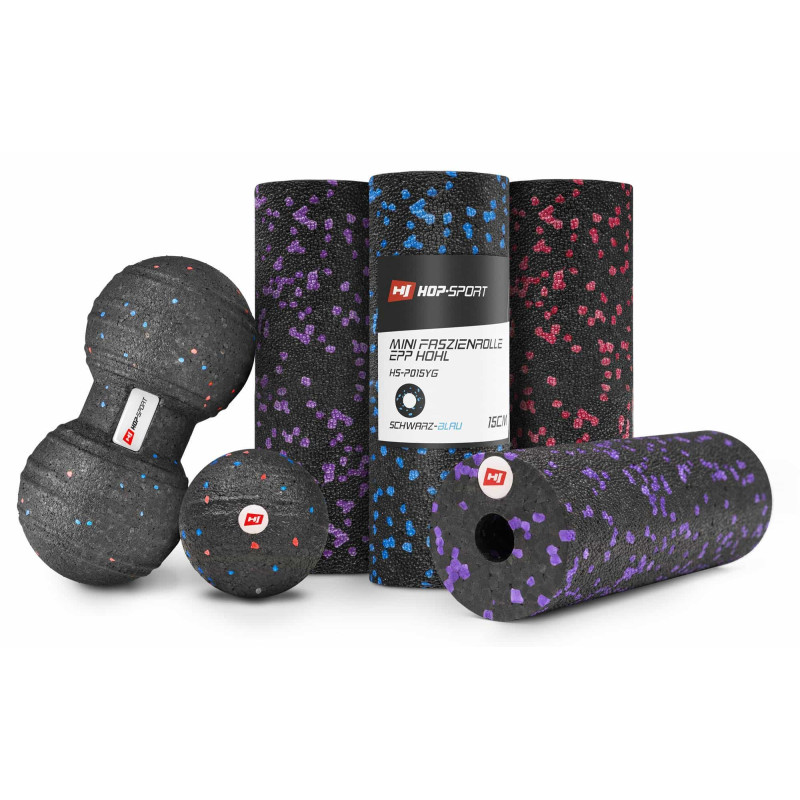 Мини массажный ролик (валик, роллер) Hop-Sport EPP 15см HS-P015YG черно-синий