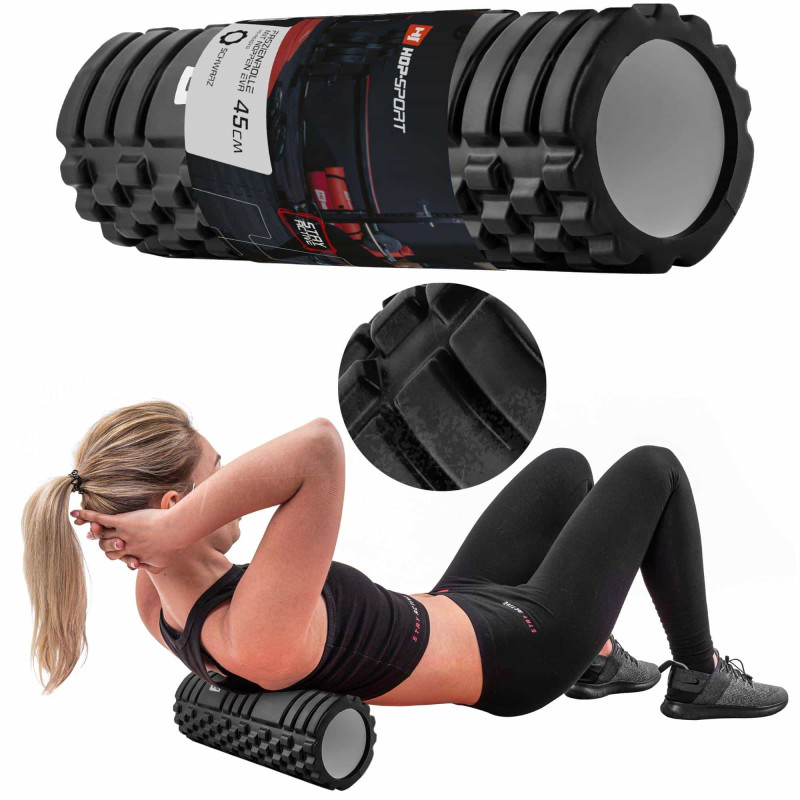 Роллер масажер Hop-Sport EVA 45 x 14 см чорний