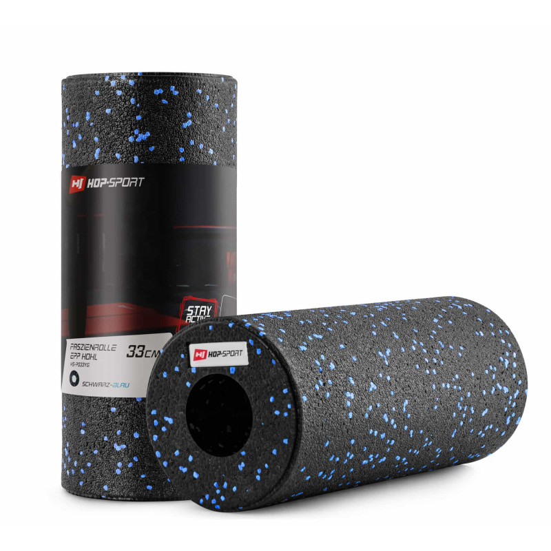 Гладкий роллер масажер Hop-Sport EPP 33 х 14 см чорно-синій