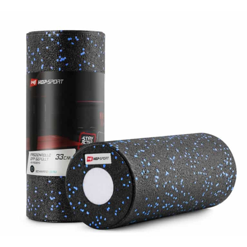 Роллер массажер (валик, ролик) Hop-Sport 3 в 1 EPP 33см HS-P033DYG черно-синий