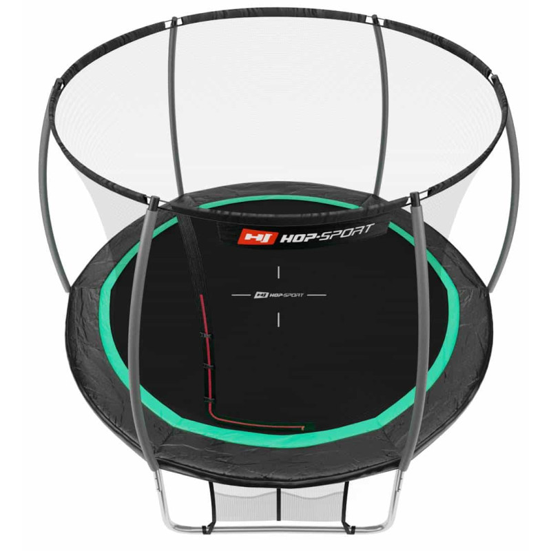 Батут Hop-Sport Premium 10ft (305см) черно-зеленый с внутренней сеткой