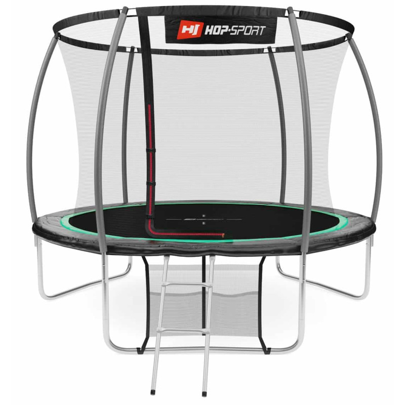Батут Hop-Sport Premium 10ft (305см) черно-зеленый с внутренней сеткой