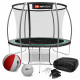 Батут Hop-Sport Premium 10ft (305см) черно-зеленый с внутренней сеткой