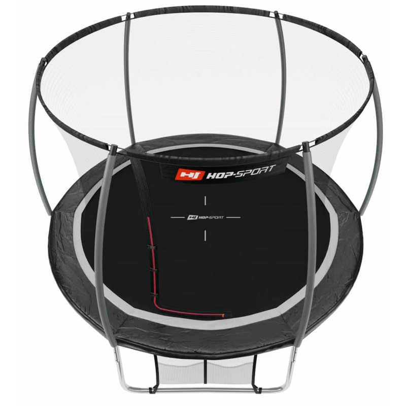 Батут Hop-Sport Premium 10ft (305см) черно-серый с внутренней сеткой