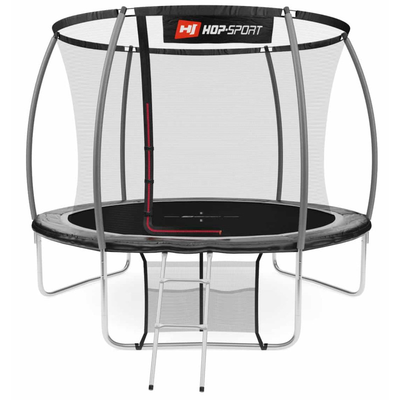 Батут Hop-Sport Premium 10ft (305см) черно-серый с внутренней сеткой
