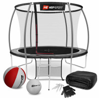 Батут Hop-Sport Premium Black/Grey 305 см з внутрішньою сіткою